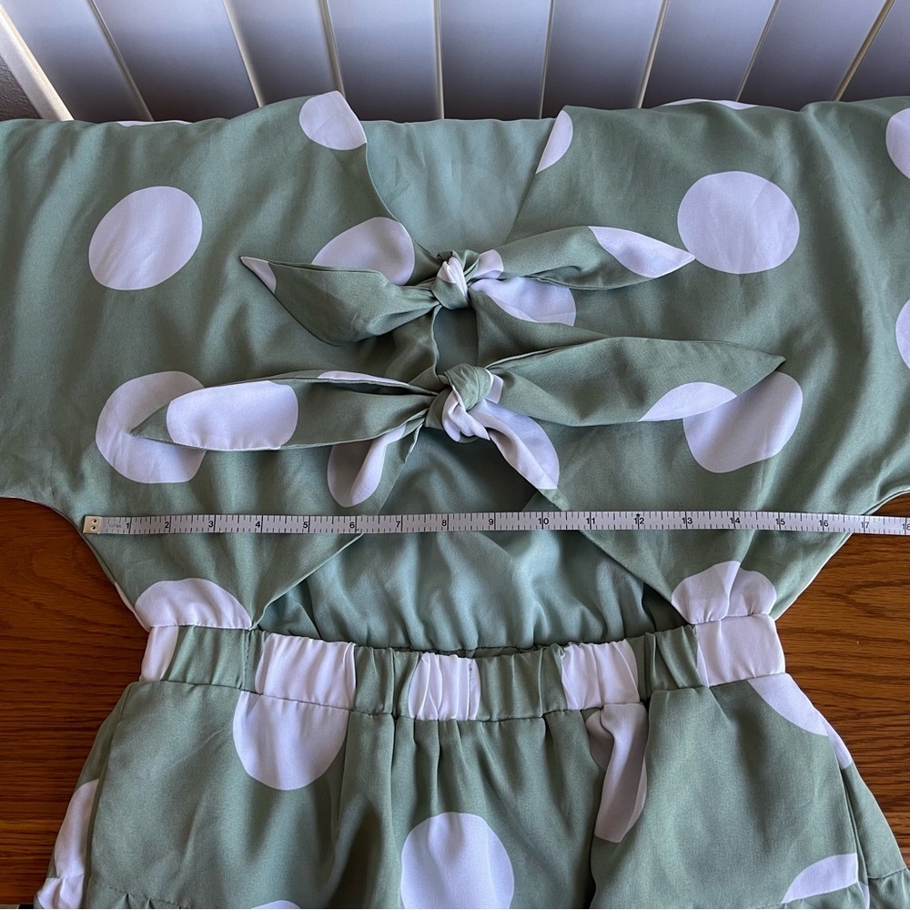 Free the Roses Knotted Front Romper Pistachio Size S - Picture 7 of 16